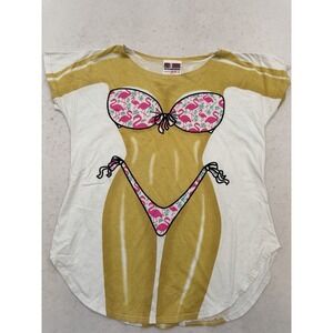 VTG 90s My Bikini LA Imprints T-Shirt One Size Women Body Graphic Beach Funny